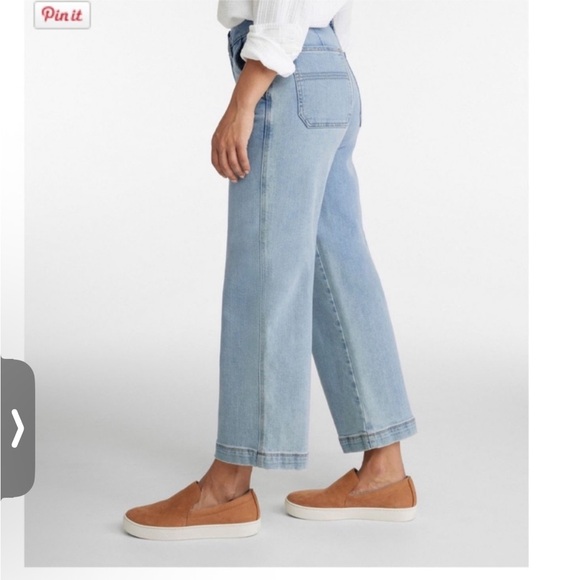 LLBEAN sz 8P wide leg crop jeans - Picture 2 of 7